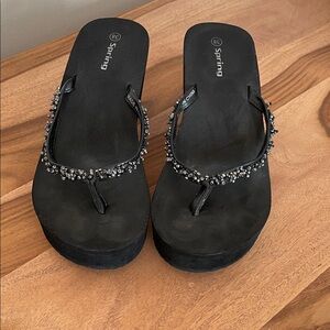 8. Women's Black Beaded Sandals